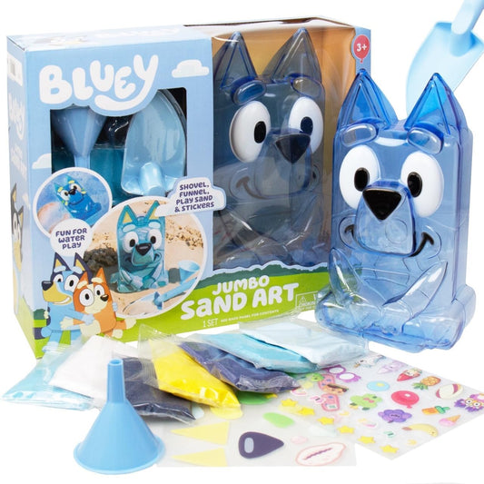 Bluey Jumbo Sand Art, juguetes Bluey reutilizables, relleno de arena o agua