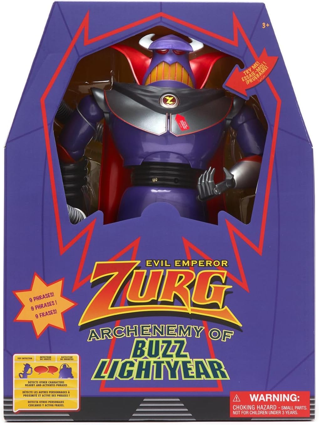 Disney Store Figura de acción interactiva oficial de Zurg de Toy Story, cuenta con sonidos y frases