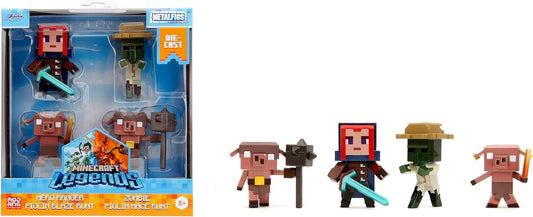 Jada Metalfigs Minecraft Legends - Paquete de 4 figuras fundidas a presión