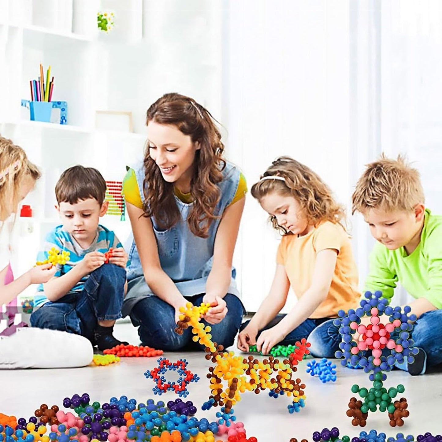 piezas de bloques de construcción para niños, juguetes educativos de construcción, juegos de discos de plástico sólido entrelazados para niños en edad preescolar, niños y niñas