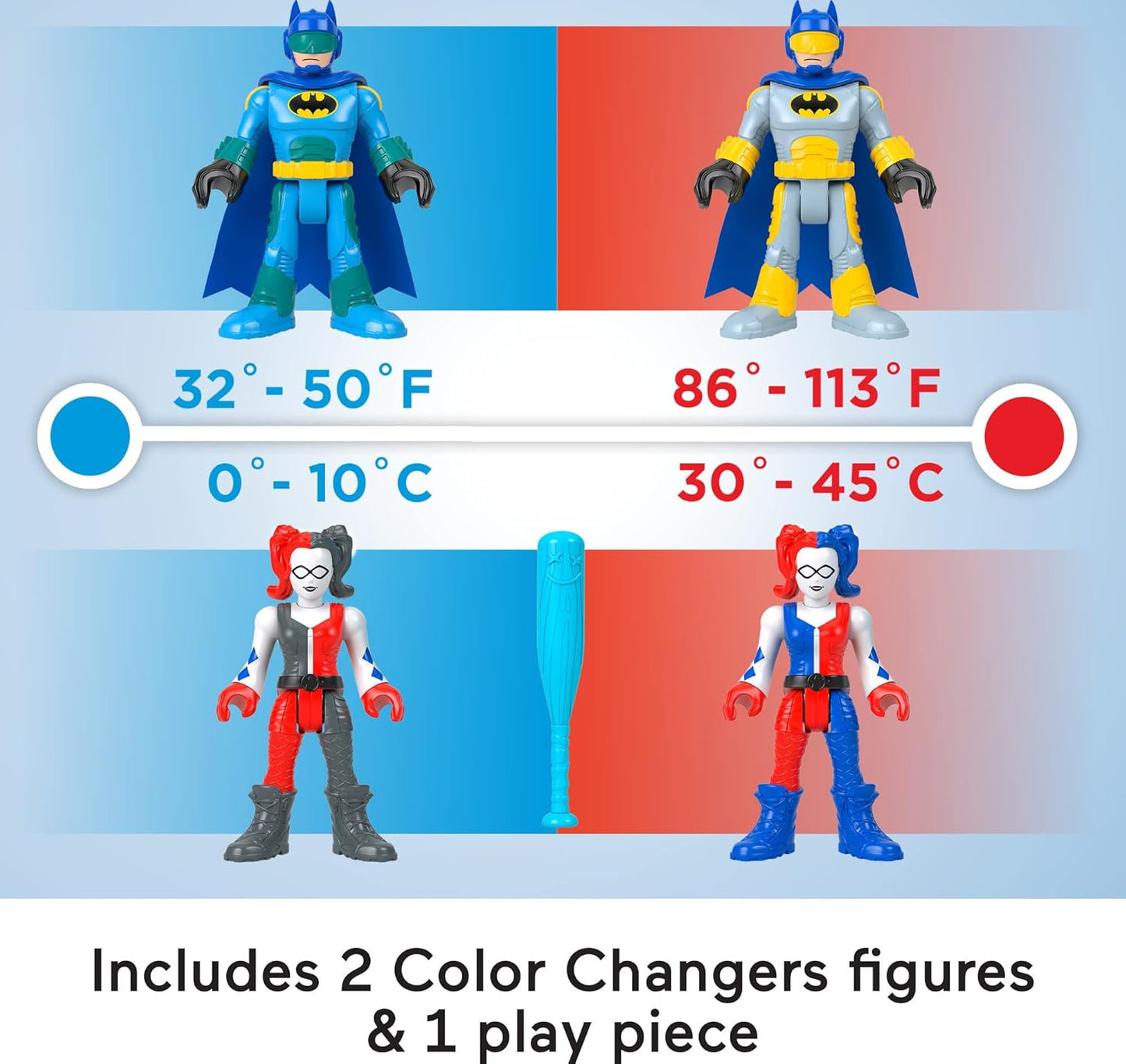 Fisher-Price Imaginext DC Super Friends Batman, figuras cambiantes de color
