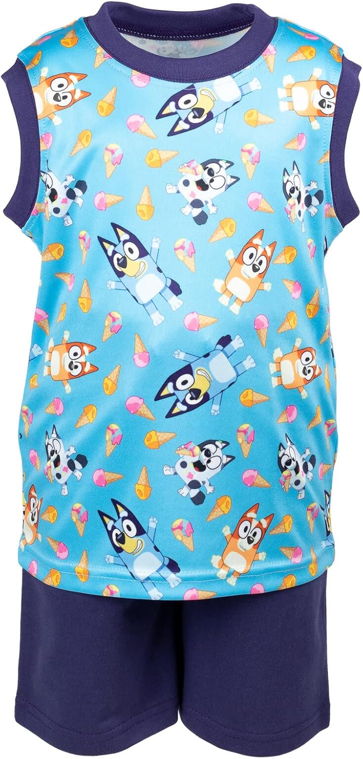 Bluey Bingo Dad Mom - Camiseta sin mangas y pantalones cortos