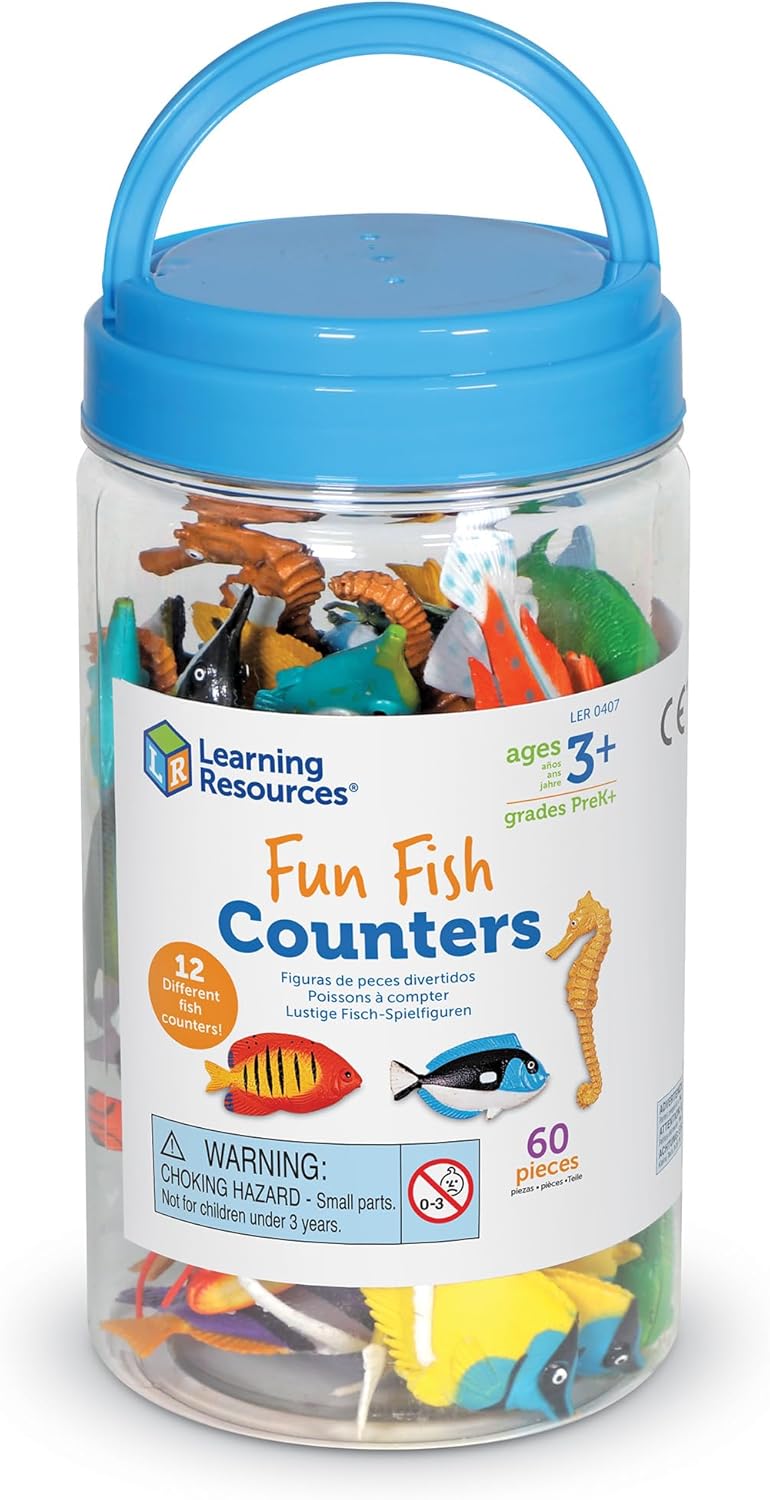 Learning Resources - Juego de 60 figuras de peces para contar