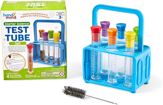 hand2mind Starter Science Lab - Tubos de ensayo de fondo plano con tapas