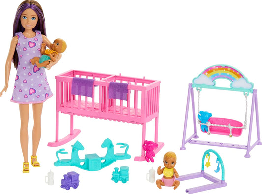 Barbie Skipper - Juego de muñecas y guardería con accesorios
