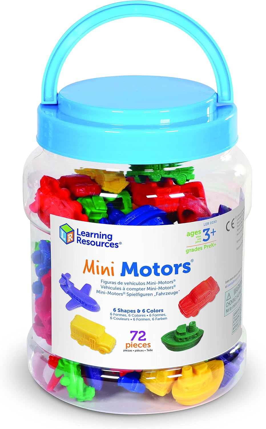 Learning Resources Mini Motors divertido juego para contar y clasificar, juego de 72 piezas