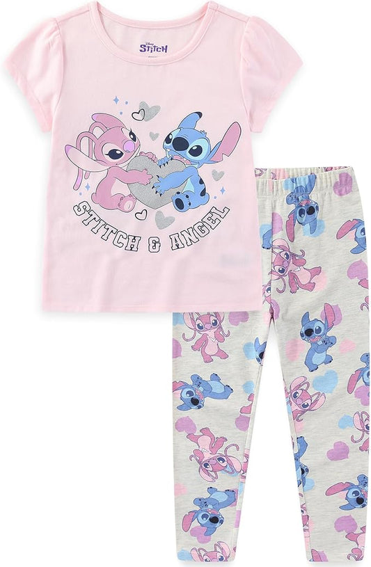 Disney Stitch - Conjunto de camiseta de manga corta y pantalones de leggings