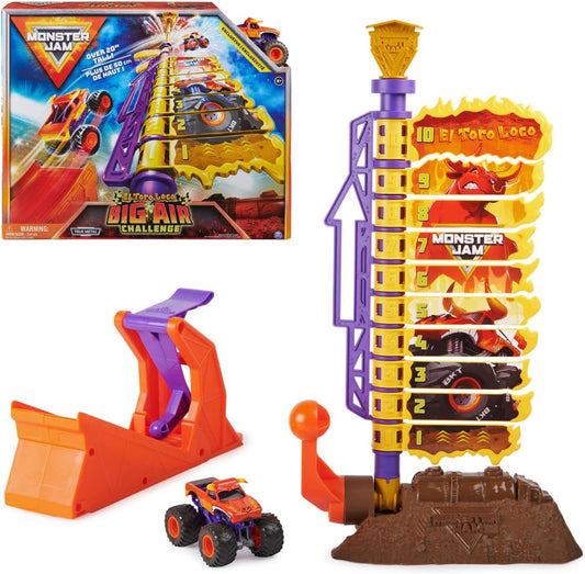Monster Jam El Toro Loco Big Air Challenge Playset con camión monstruo exclusivo