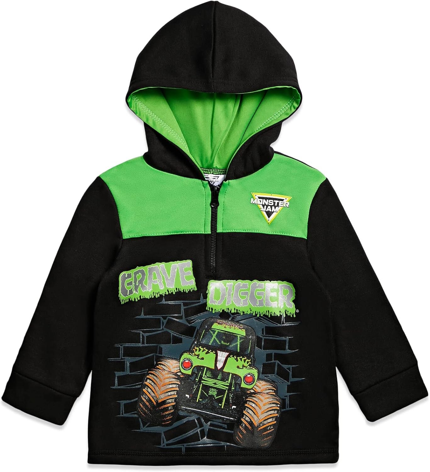 Monster Jam- Sudadera con capucha y media cremallera