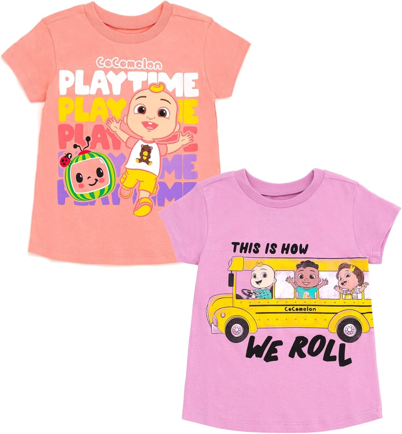 Ropa CoComelon JJ Cody Nina - Paquete de 2 camisetas