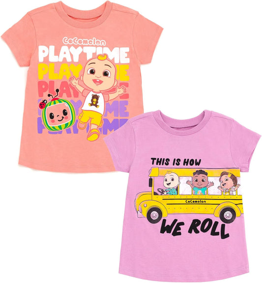 Ropa CoComelon JJ Cody Nina - Paquete de 2 camisetas