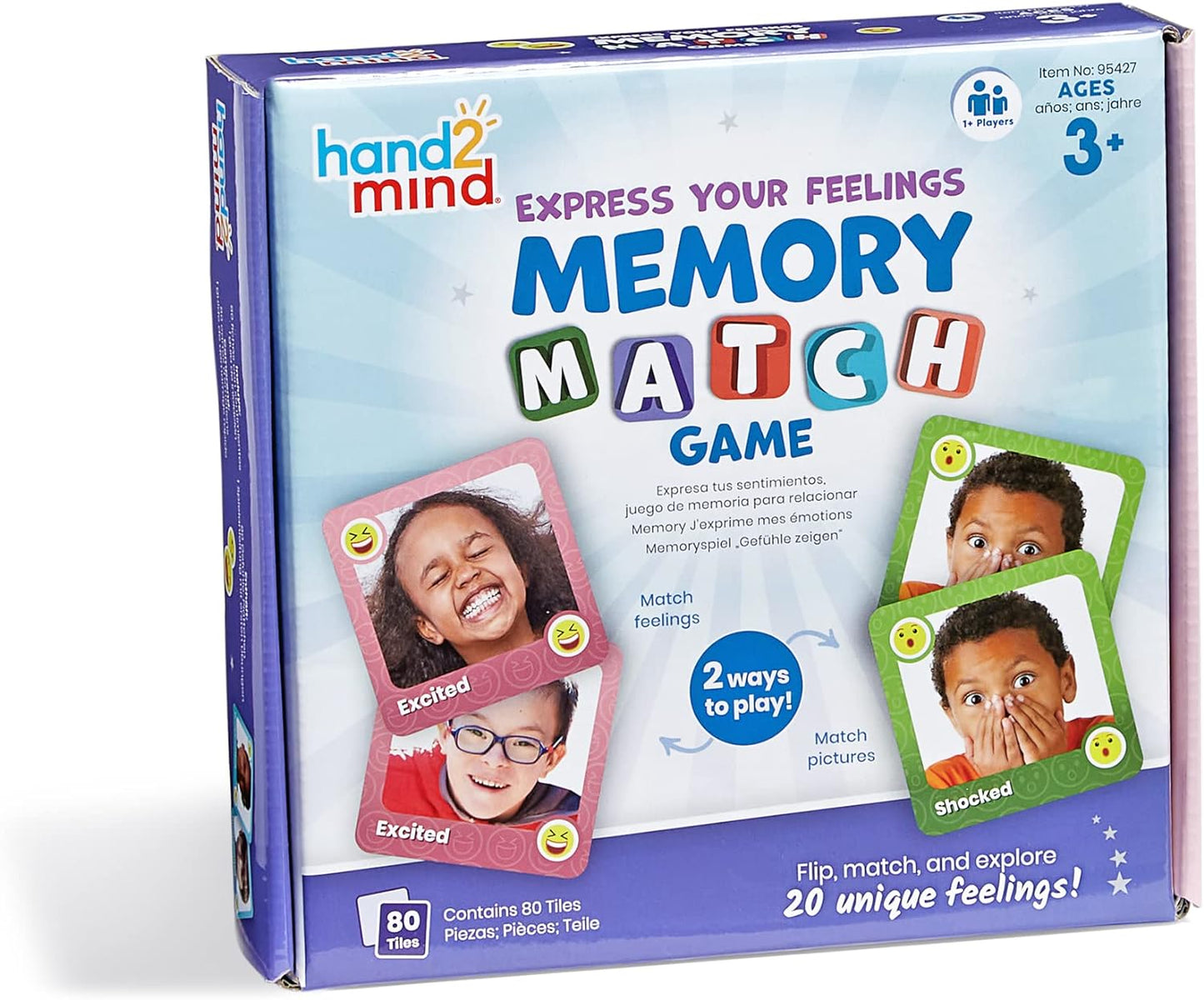 Juego de coincidencia de memoria para expresar tus sentimientos, tarjetas de emociones para niños, juego de cartas a juego, actividades de aprendizaje socioemocional,