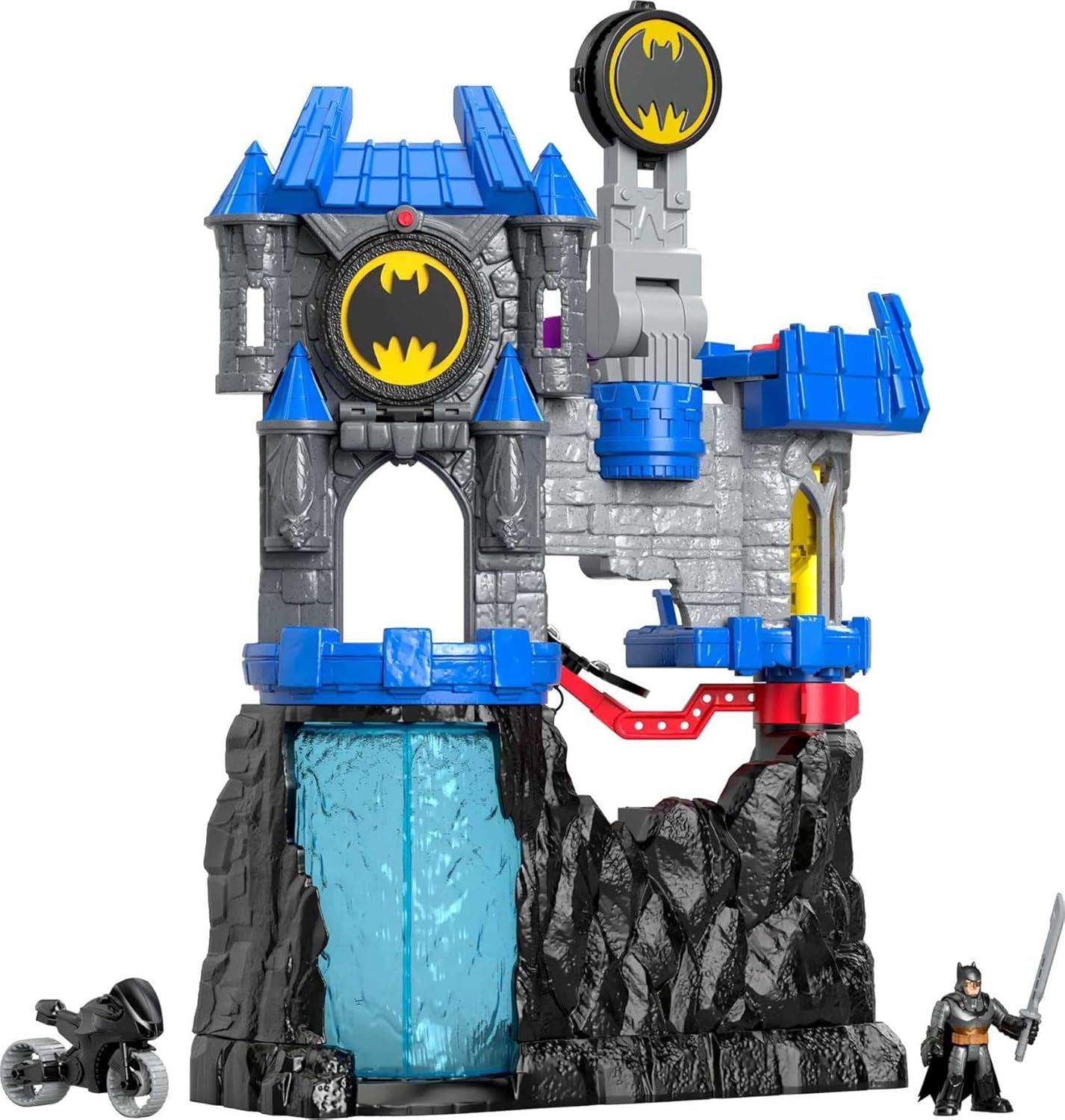 Fisher-Price Imaginext DC Super Friends - Juego de baticueva de Wayne Manor con figura de Batman y accesorios