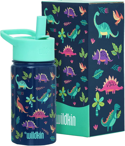 Wildkin Botella de agua reutilizable de acero inoxidable dinosaurios