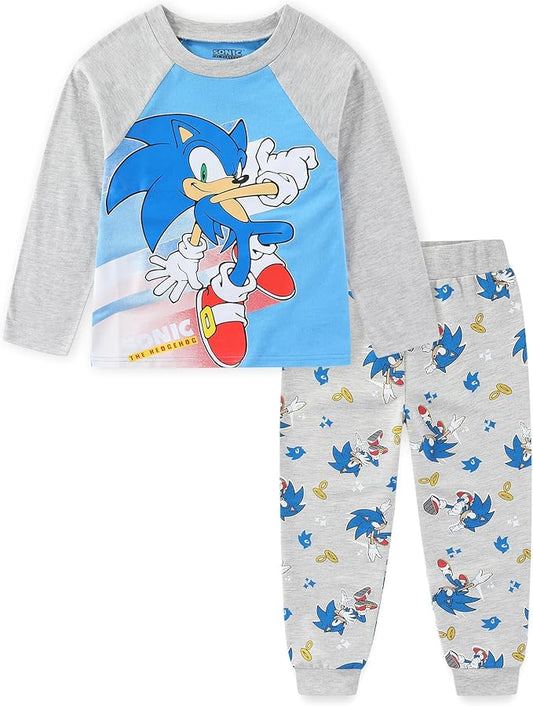 SEGA Sonic the Hedgehog - Conjunto de camisa de manga larga y pantalones de rizo francés
