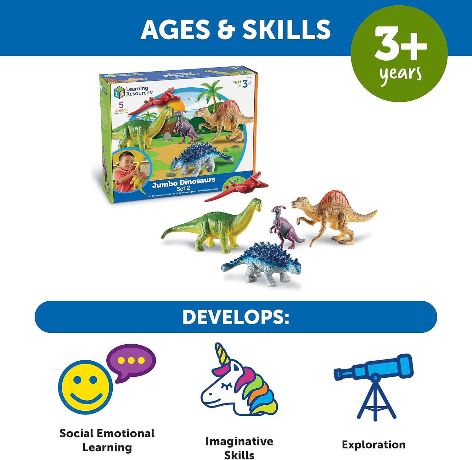 Learning Resources Juego expandido de dinosaurios gigantes