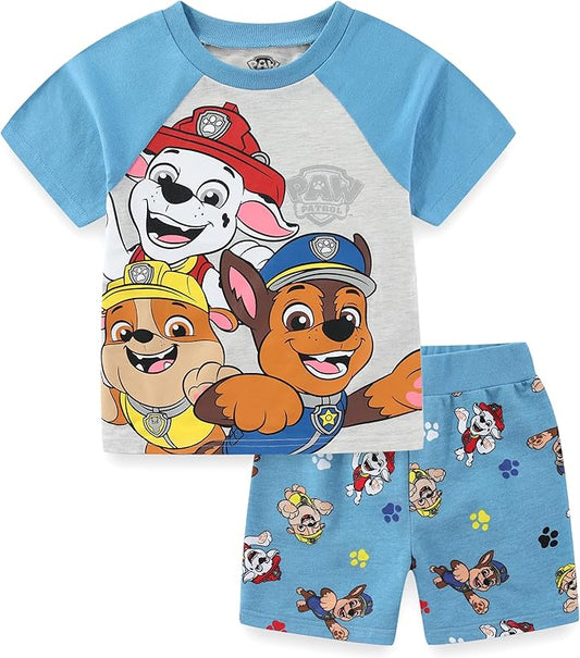 Paw Patrol Nickelodeon - Conjunto de camiseta de manga corta y pantalones cortos