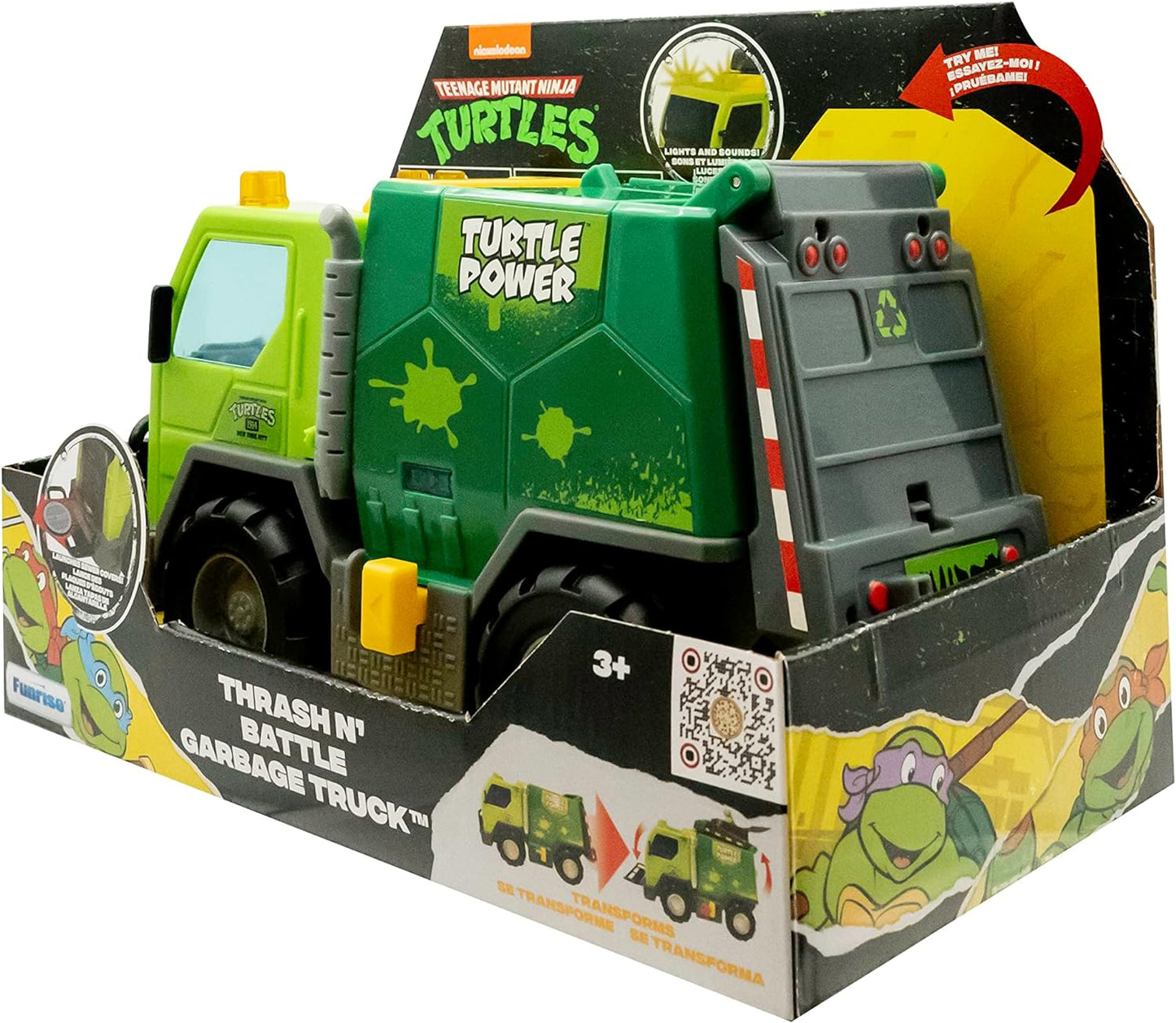 Teenage Mutant Ninja Turtles Thrash N' Battle - Camión de basura con luces y sonidos