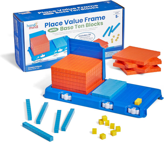 hand2mind Marco de valor posicional con base de diez bloques, base de 10 bloques