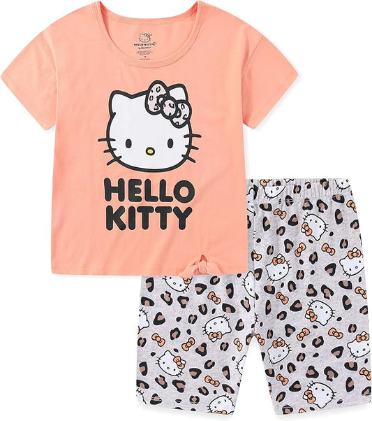 Hello Kitty Sanrio - Conjunto de camiseta de manga corta y pantalones cortos