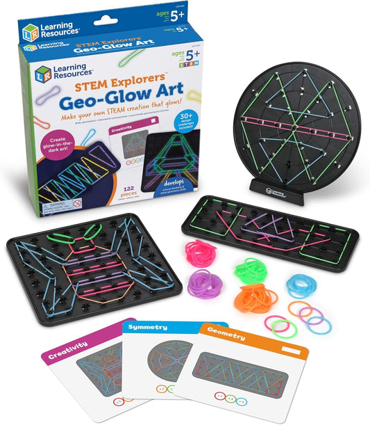 Learning Resources STEM Explorers - Kit de arte geo-brillante, juguetes que brillan en la oscuridad
