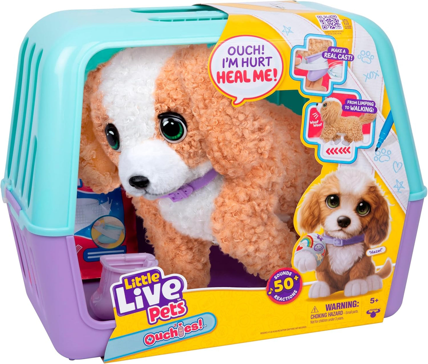 Little Live Pets Peluche de 50 sonidos, juguete y transportador