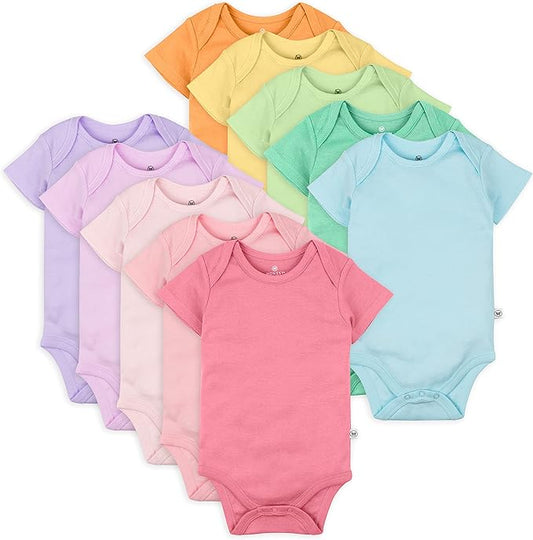 Bodys unisex HonestBaby de manga corta (paquete de 10)