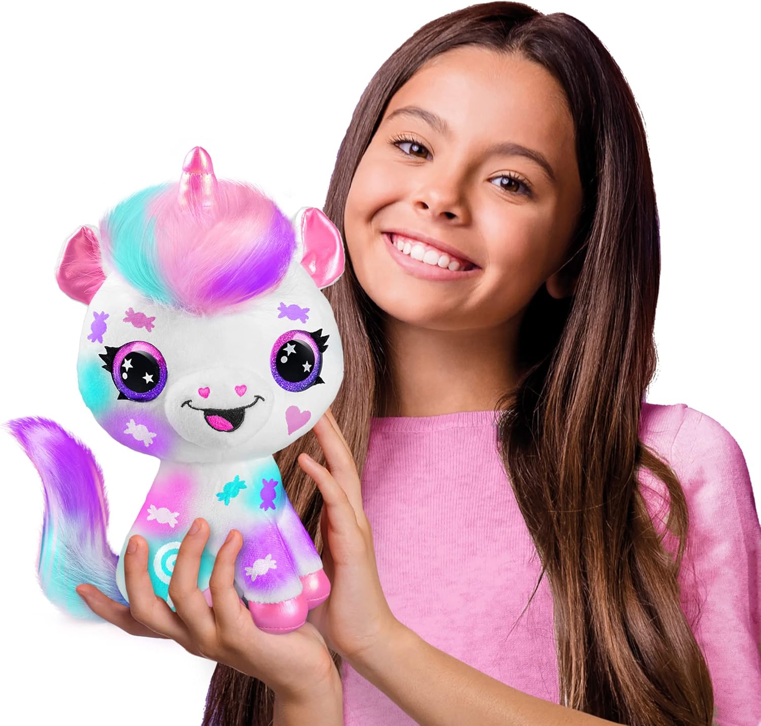 Canal Toys Personaliza el unicornio rosa grande de peluche con aerógrafo. Decora, lava, repite.