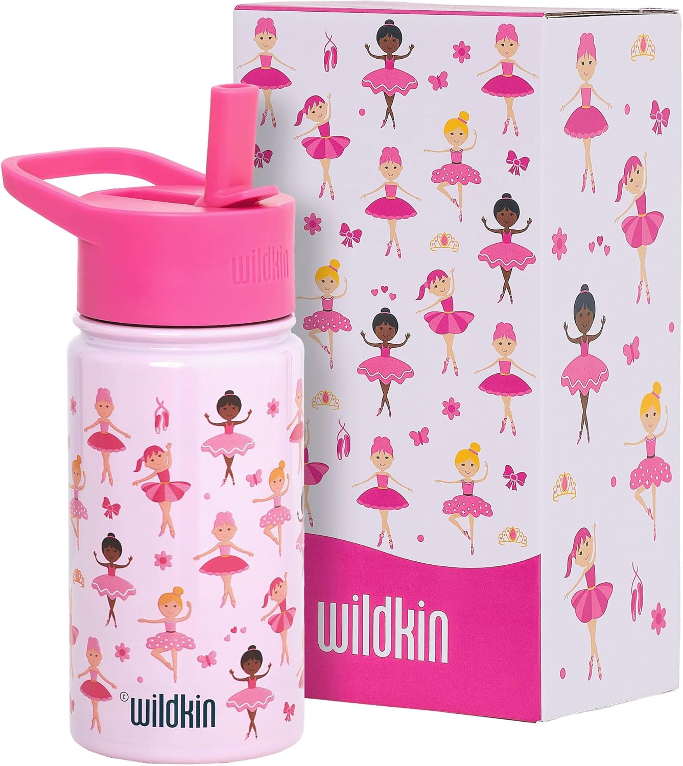 Wildkin Botella de agua reutilizable de acero inoxidable Bailarina 