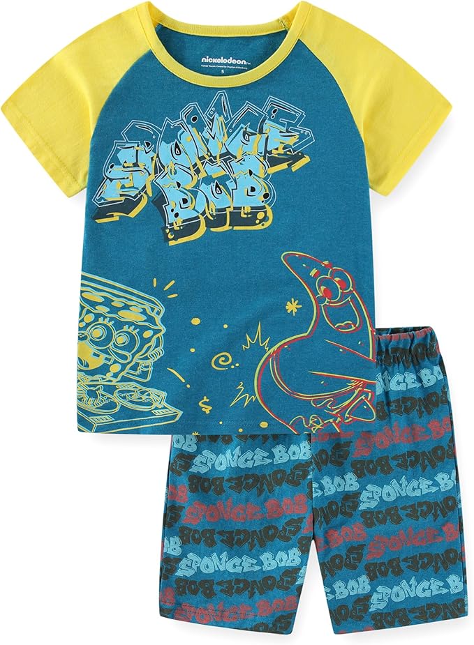 SpongeBob SquarePants Nickelodeon - Conjunto de camiseta de manga corta y pantalones cortos