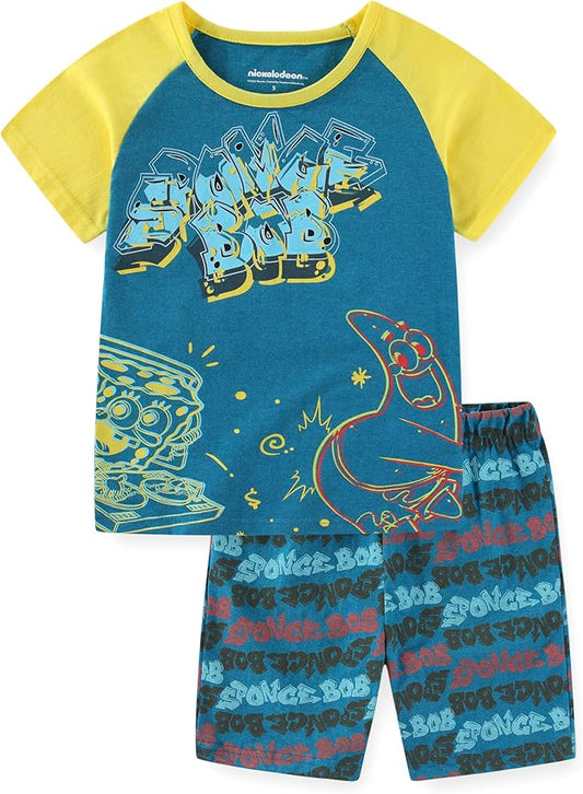 SpongeBob SquarePants Nickelodeon - Conjunto de camiseta de manga corta y pantalones cortos