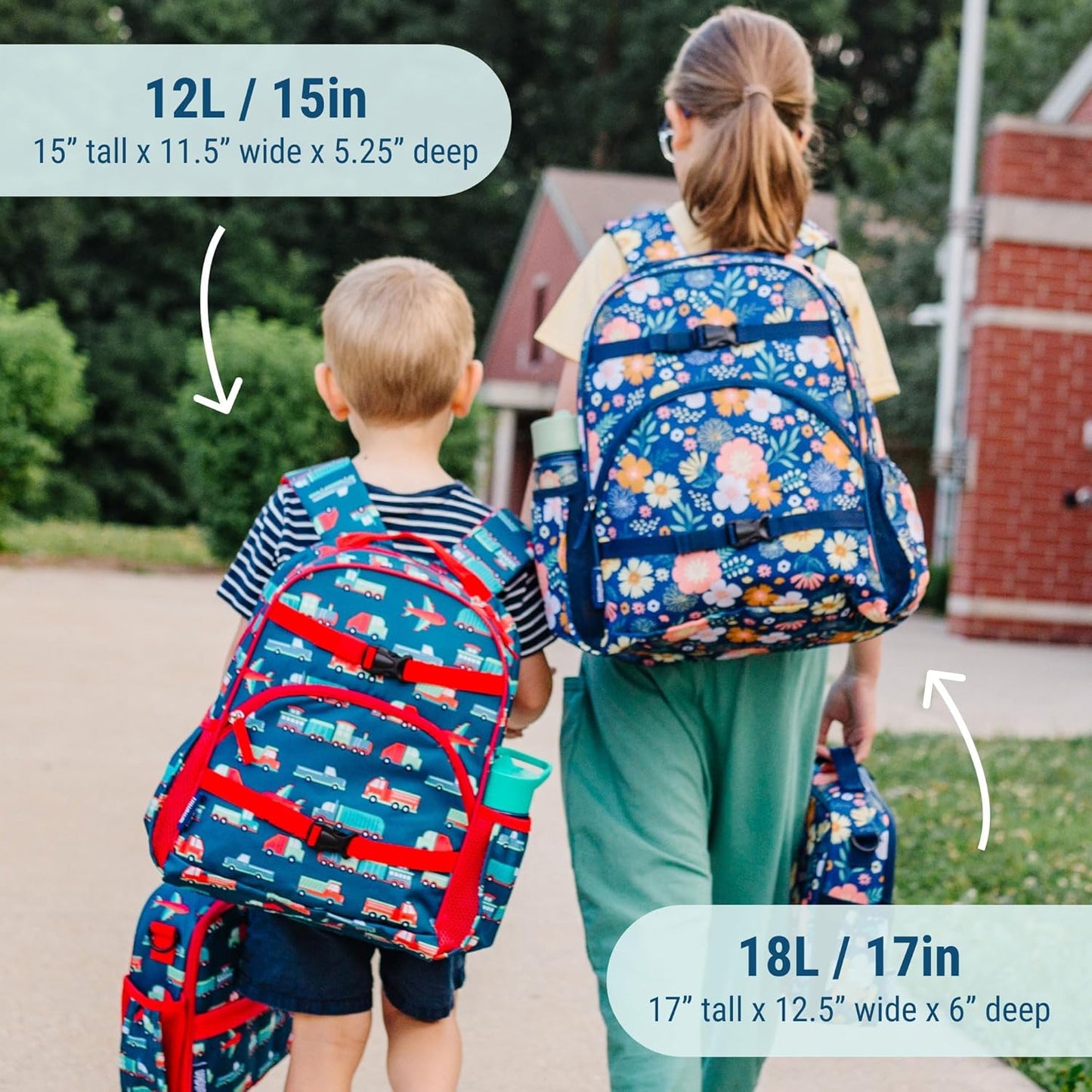 Mochila para niños Wildkin ECO rPET de 15 pulgadas Medios de transporte 