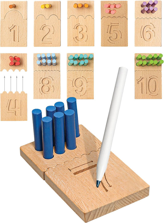 Montessori - Clavijas de conteo y tablas de seguimiento de números
