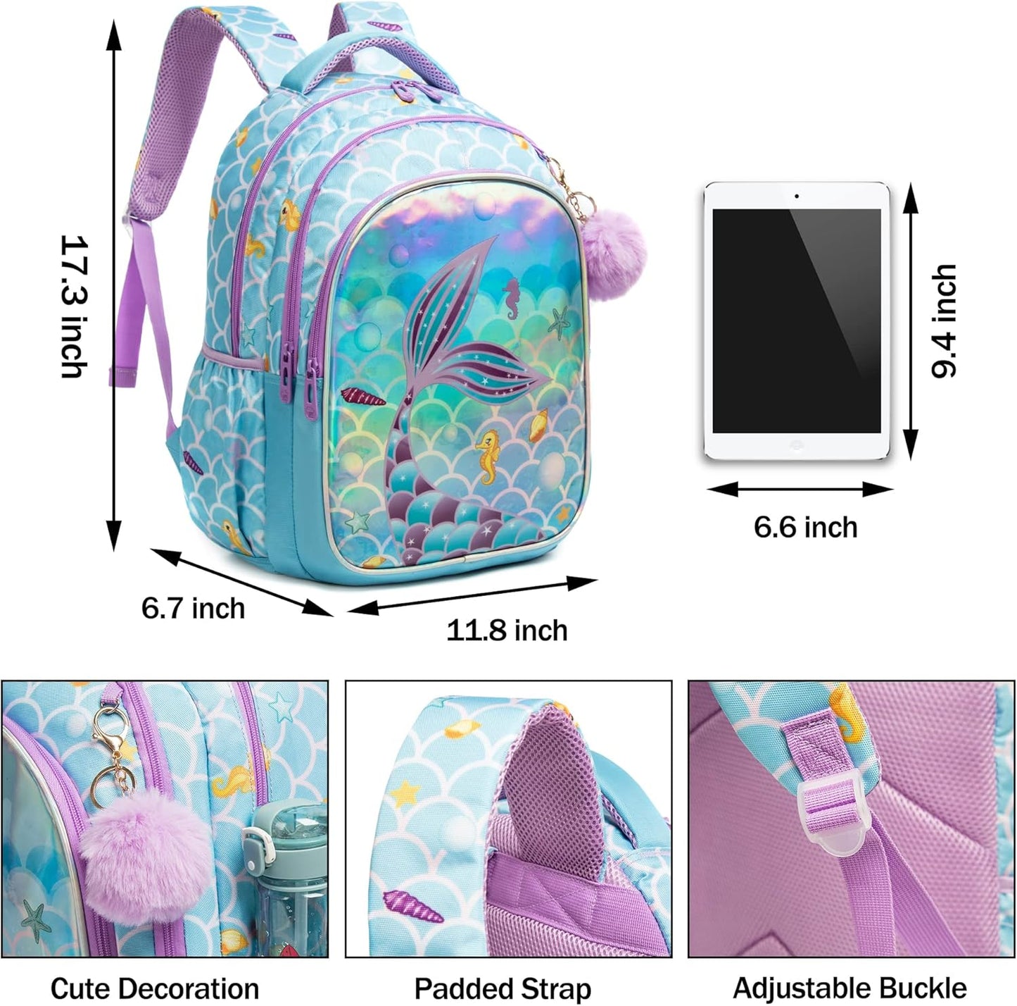 Mochila infantil de 17 pulgadas (Kit de mochila, lonchera y cartuchera) 