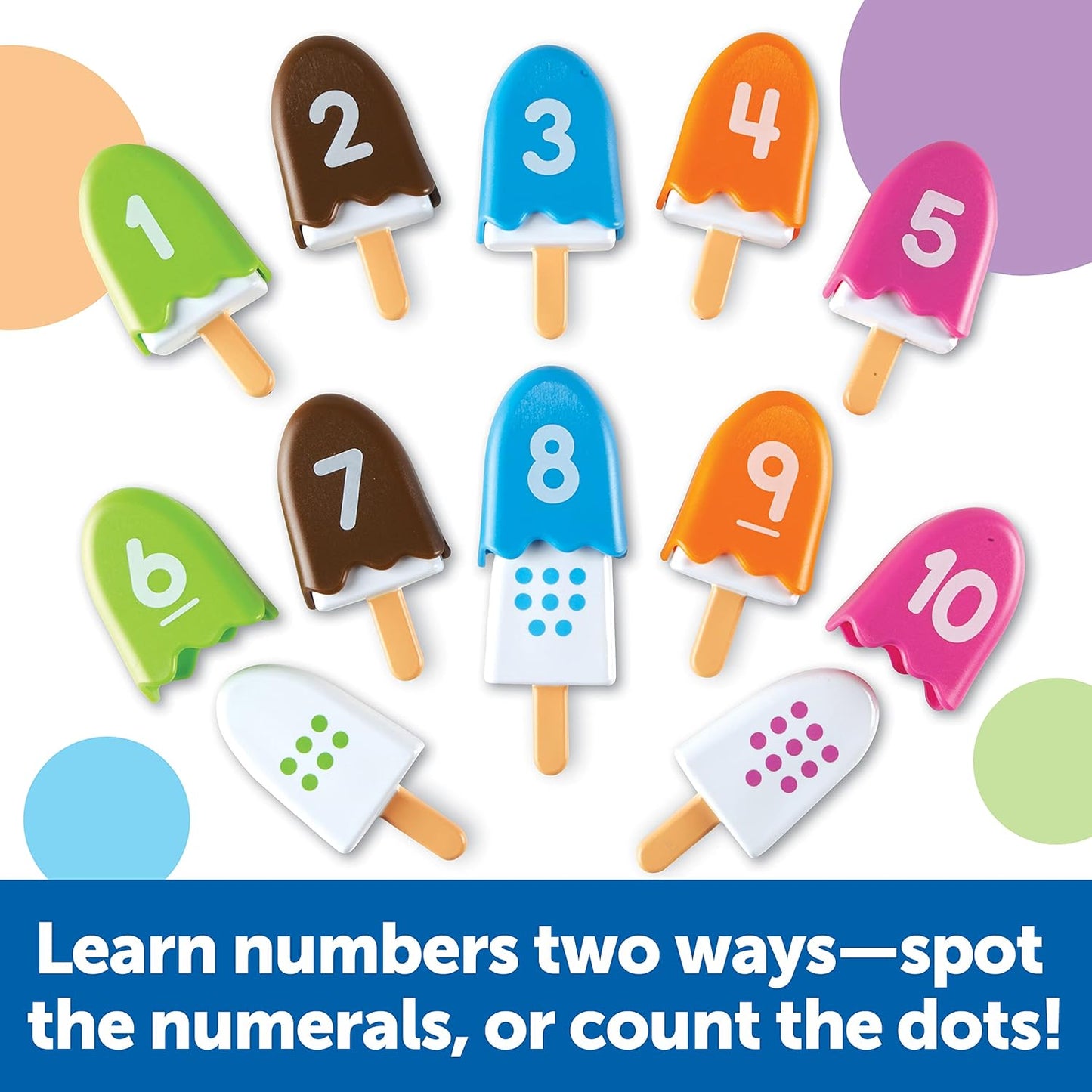 Paletas con números Number Pops para recursos de aprendizaje, de Learning Resources