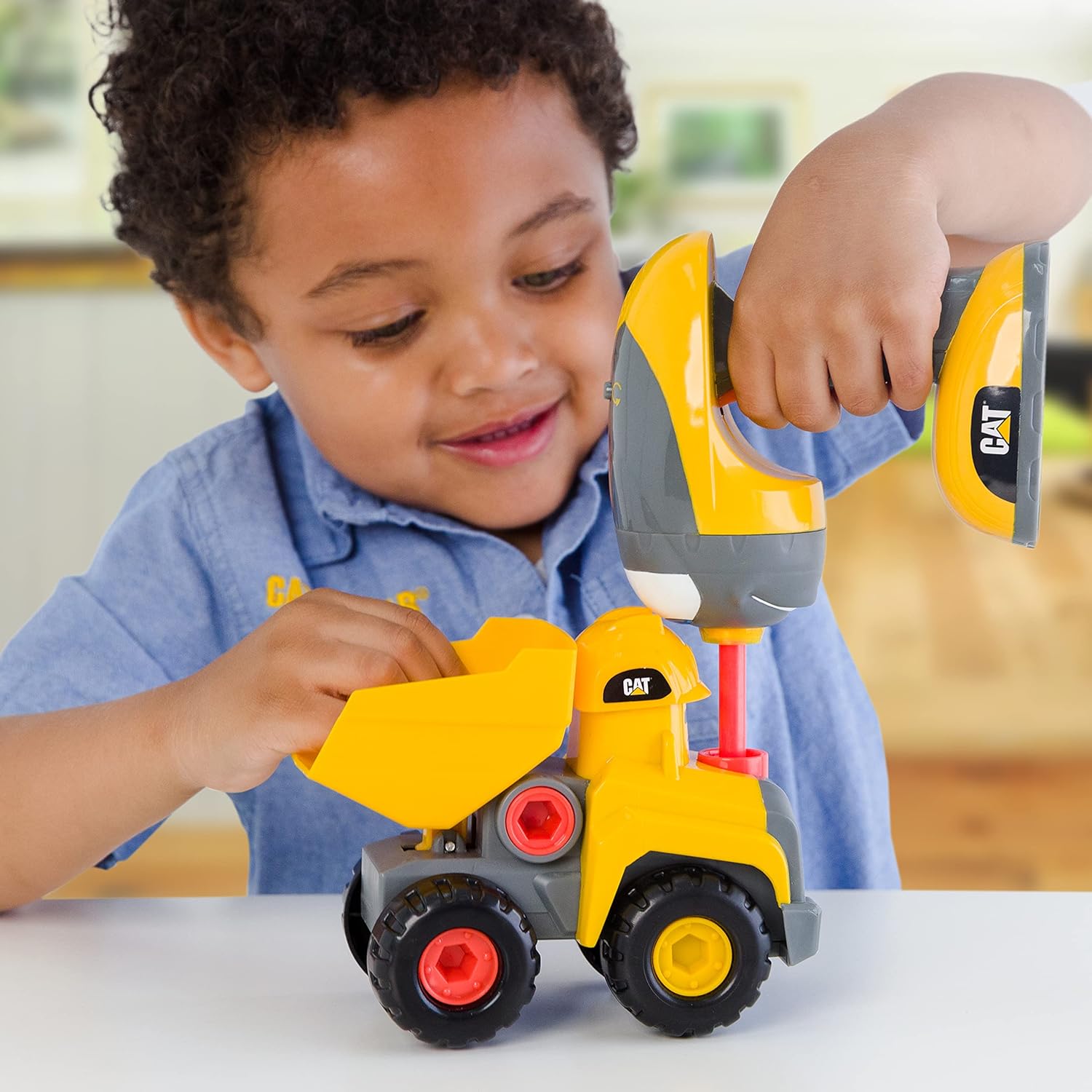 CAT - Juguetes de construcción, excavadora y taladro 