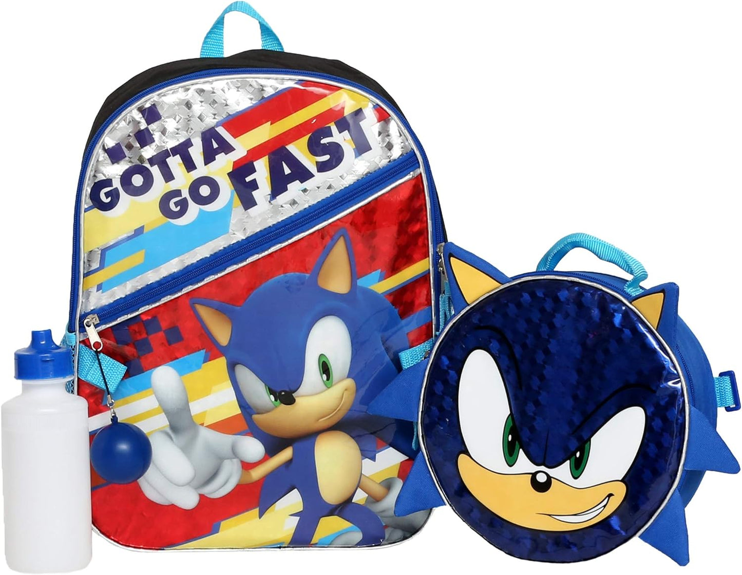 Juego de mochila y almuerzo con licencia de Sonic the Hedgehog  16 pulgadas