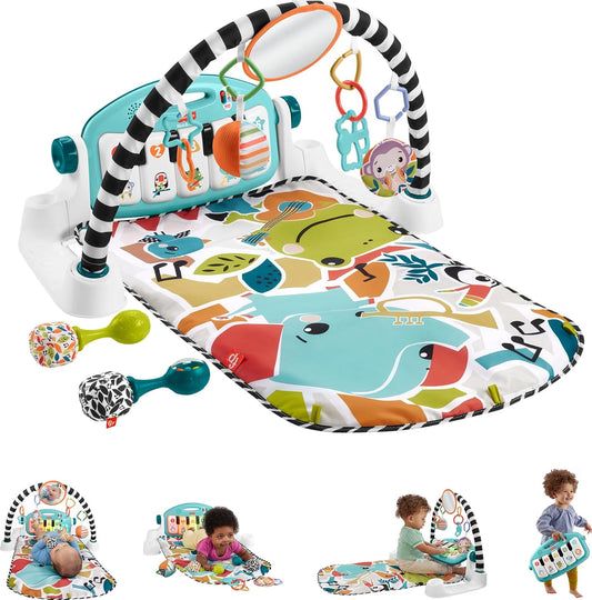 Fisher-Price Juego de juguetes musicales para bebés, piano para gimnasio y gimnasio