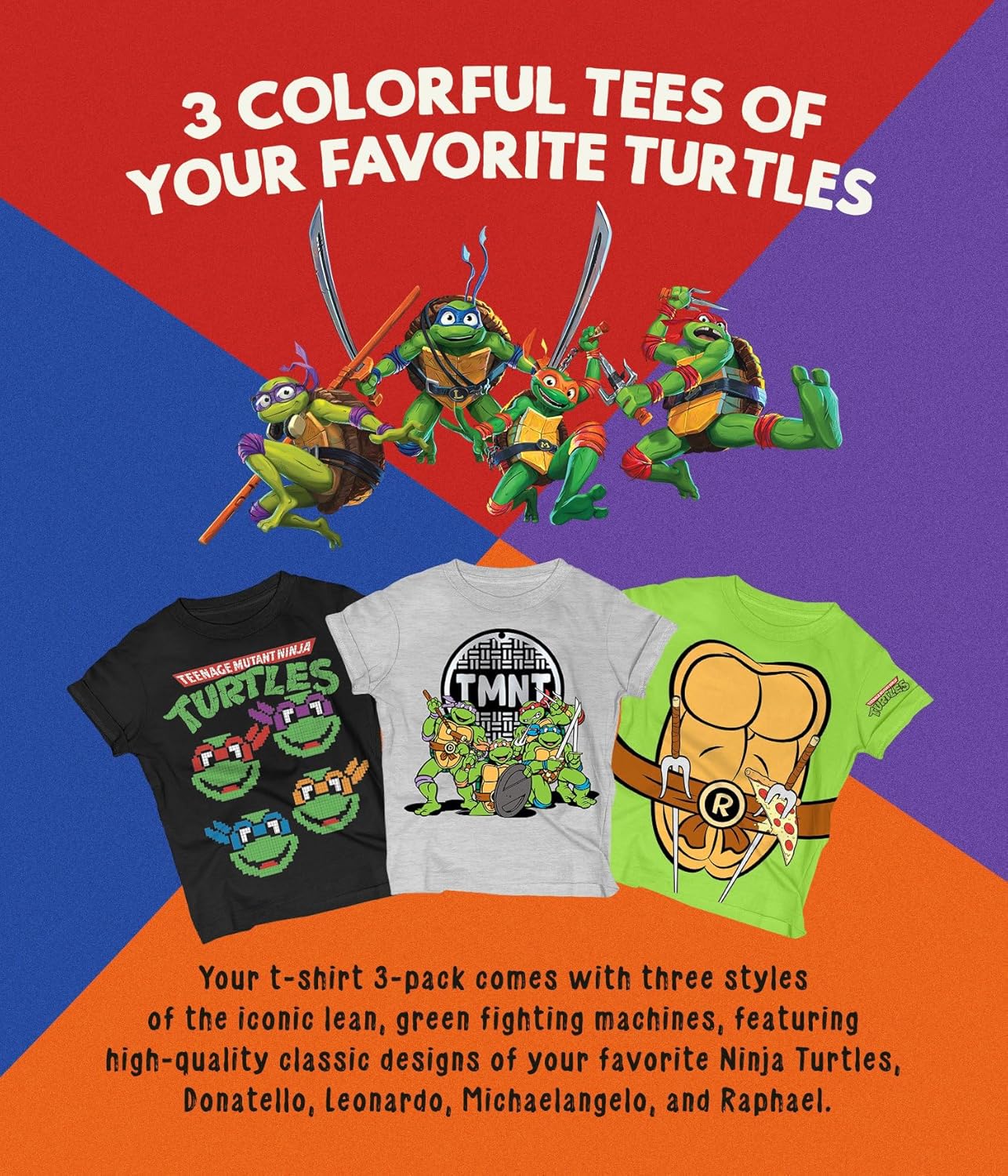 Camiseta de las Tortugas Ninja (conjuntos) 