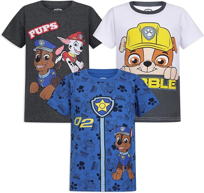 Paw Patrol Nickelodeon - Paquete de 3 camisetas