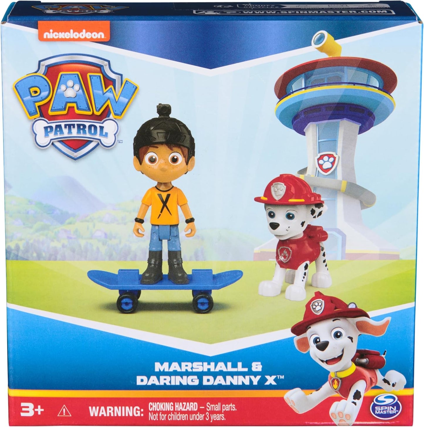 Paw Patrol Marshall & Daring Danny X - Juego de figuras con patineta