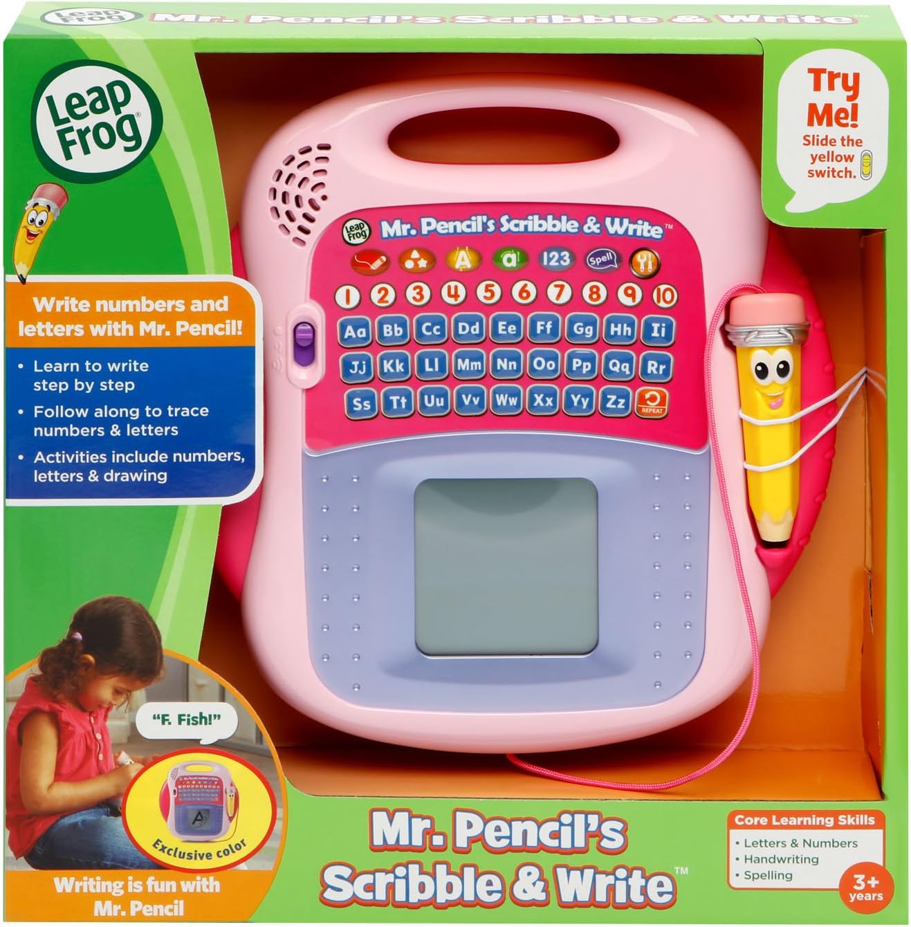 Leapfrog Mr. Garabatos y escritura a lápiz