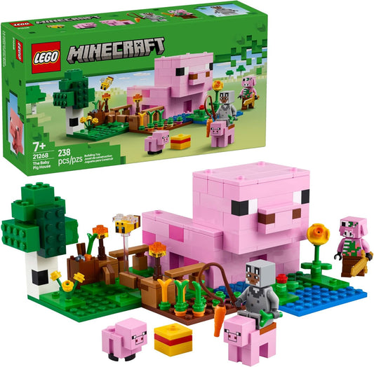 LEGO Minecraft - Figuras de juguete y juego de The Baby Pig House, juguete de construcción de Minecraft