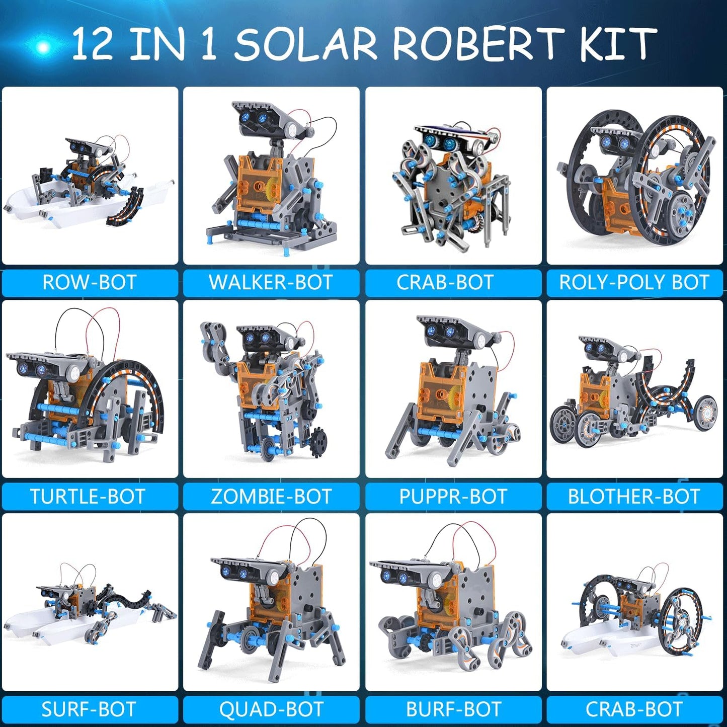 STEM Kit de robot solar de creación 12 en 1