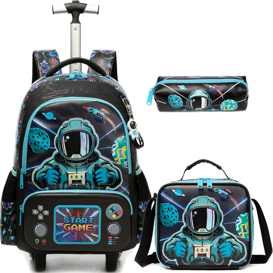 Set de Mochila con rueda 16.5 pulgadas, 3 piezas