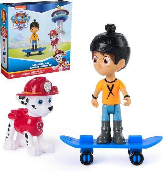 Paw Patrol Marshall & Daring Danny X - Juego de figuras con patineta