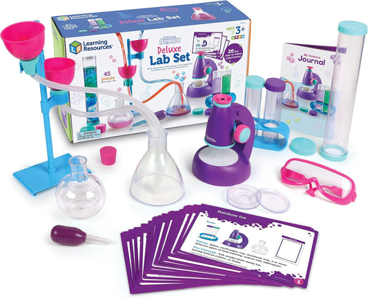 Learning Resources Set de laboratorio de lujo de ciencia de primaria, 45 piezas