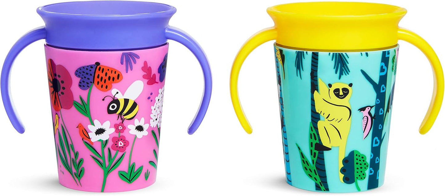 Munchkin® Miracle® 360 Wildlove - Vaso para sorber, 6 onzas, paquete de 2