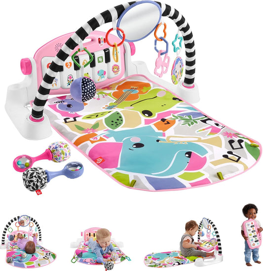 Fisher-Price Juego de juguetes musicales para bebés, piano para gimnasio y gimnasio