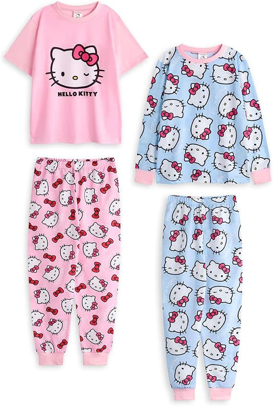 Hello Kitty Conjunto de pijama para niñas, paquete de 2